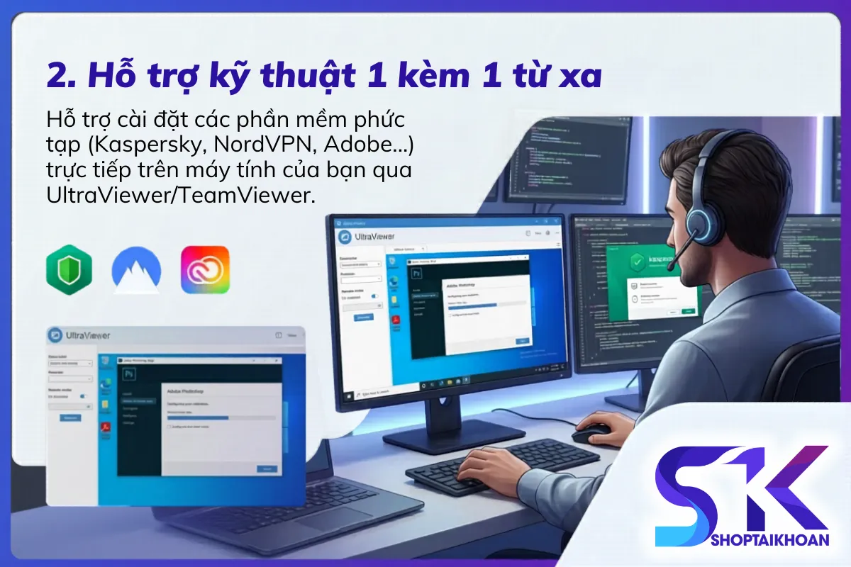 Hỗ trợ kỹ thuật 1 kèm 1 từ xa
