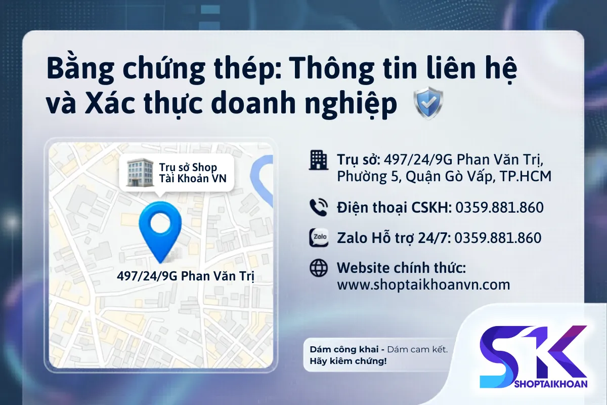 Thông tin liên hệ và Xác thực doanh nghiệp