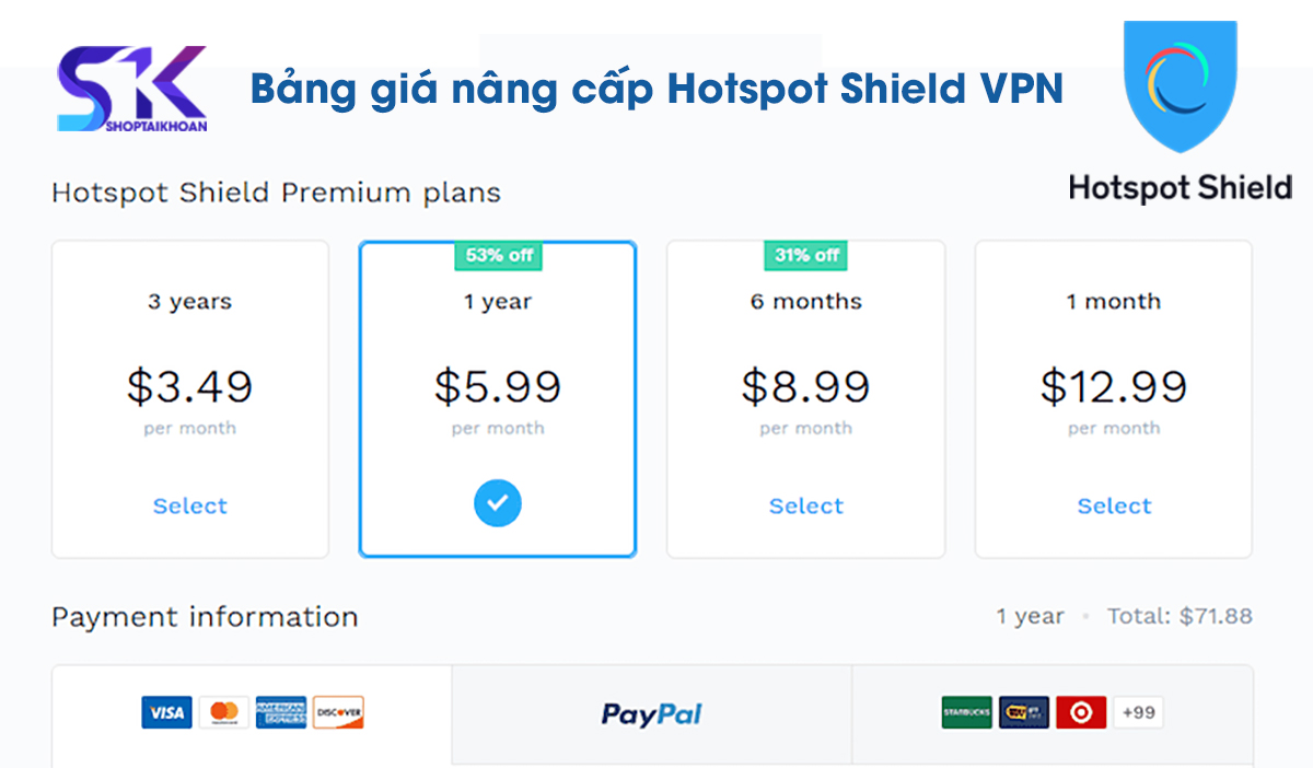 Hotspot Shield VPN giá rẻ