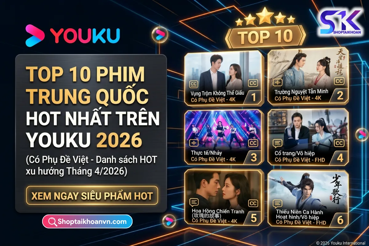 Top 10 phim trung quốc hot nhất trên youku 2026
