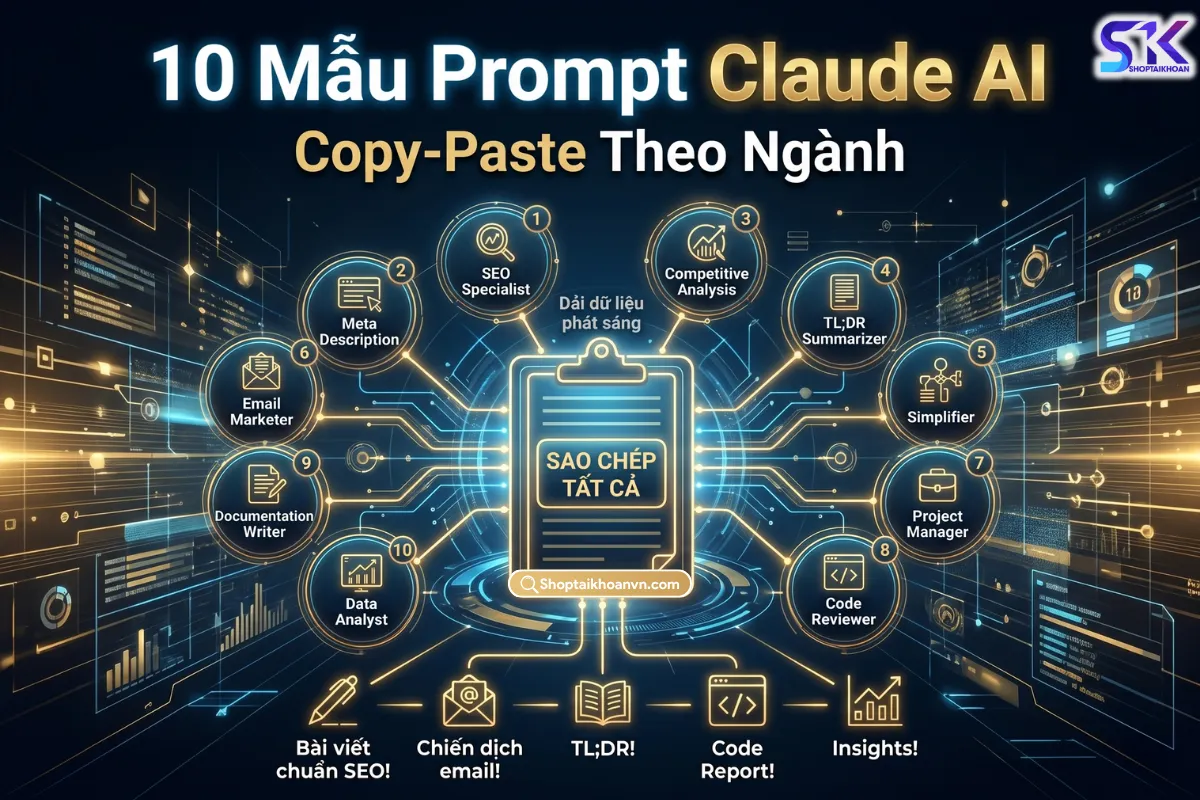 10 Mẫu Prompt Claude AI Copy-Paste Theo Ngành