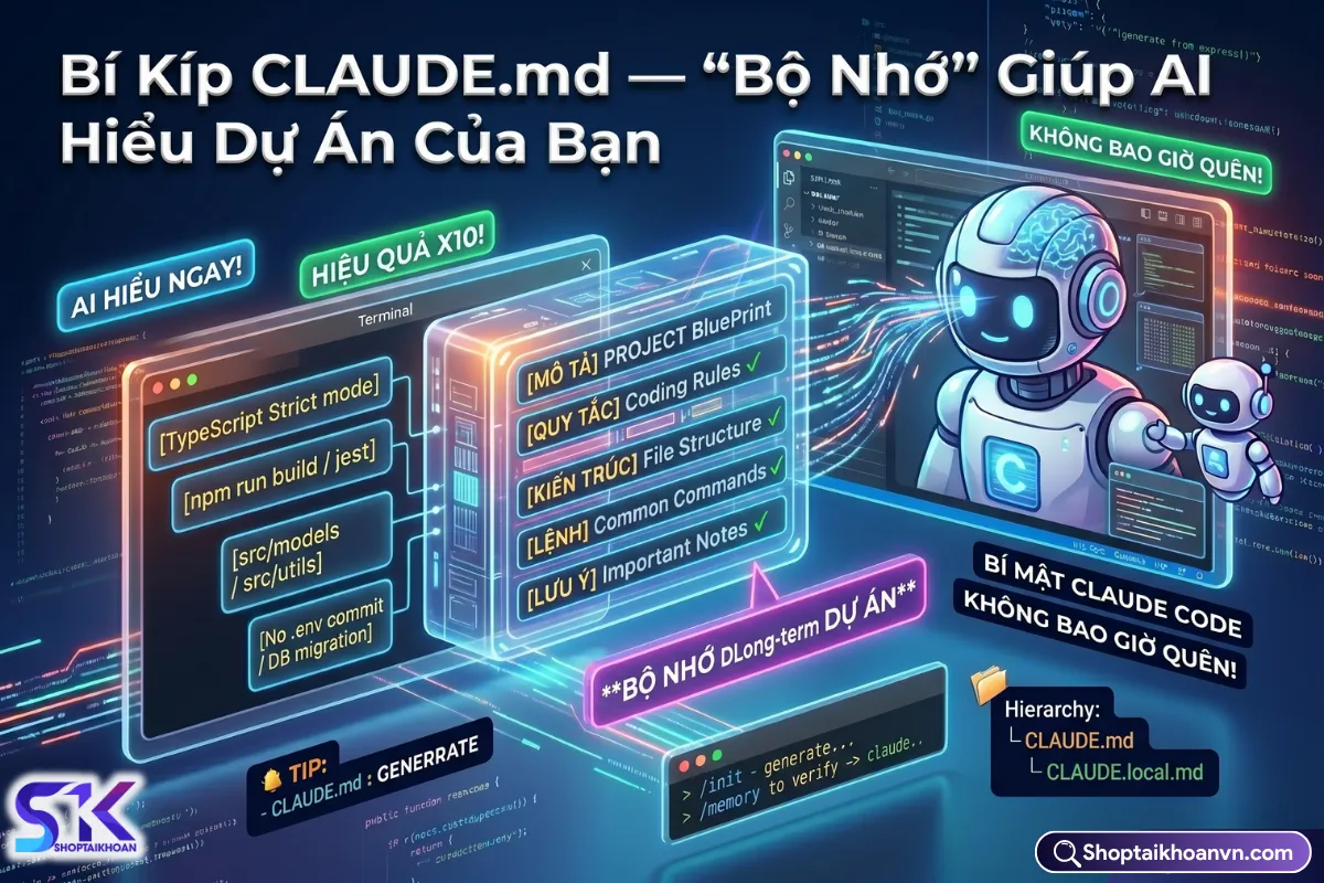 Bí Kíp CLAUDE.md — "Bộ Nhớ" Giúp AI Hiểu Dự Án Của Bạn